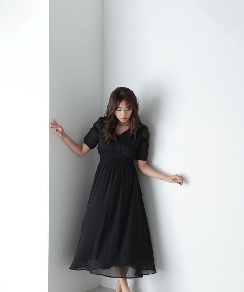 「NATURAL BEAUTY BASIC」 半袖ワンピース MEDIUM ブルー レディースの画像