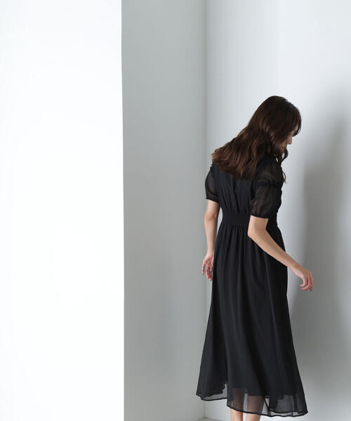 「NATURAL BEAUTY BASIC」 半袖ワンピース MEDIUM ブルー レディースの画像