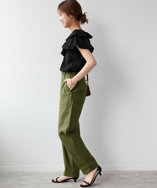 「JOURNAL STANDARD relume」 カーゴパンツ 38 カーキ レディース_画像9