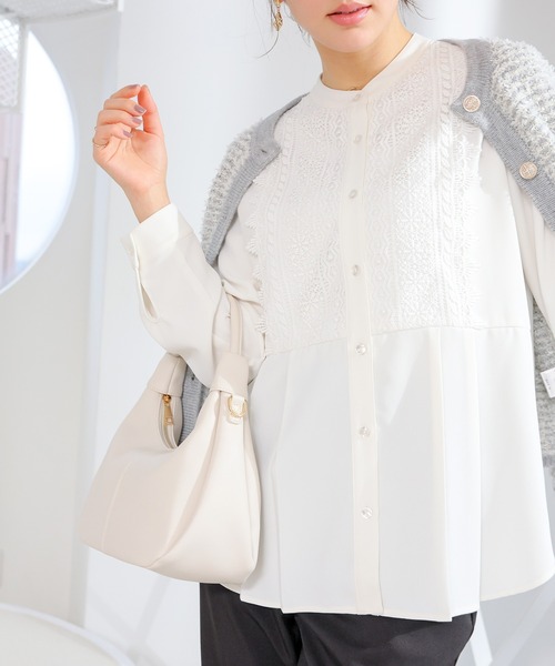 上品◇◆ワンハンドル　グレージュ　バッグ GLACIER lusso（グラシアルッソ） ハンドバッグ ワンハンドルバッグ