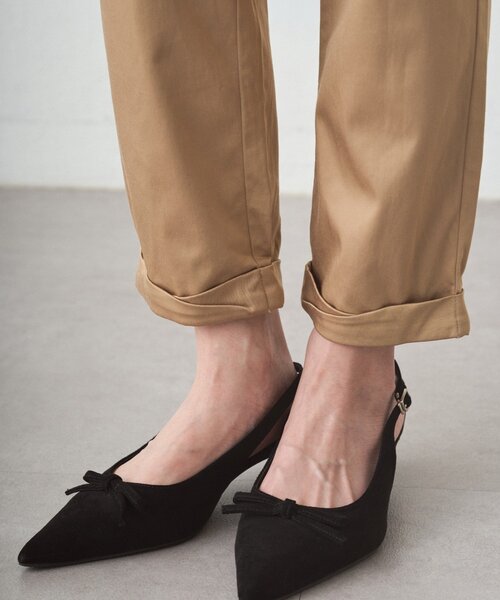 パンツ 裾ねじりパンツ レディースの画像