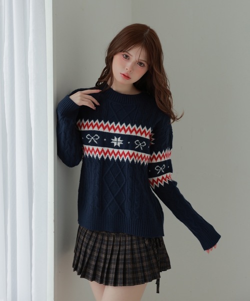 スカート Check embroidery tiered mini skirt M DOLLY スカート check Lirica mini skirt/チェックリリカミニ
