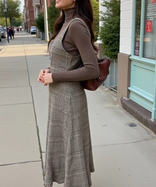 「cammie」 キャミソールワンピース L ブラウン レディース_画像3