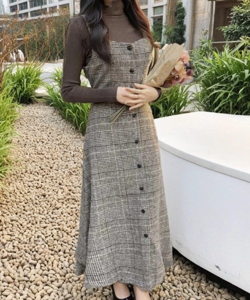 「cammie」 キャミソールワンピース L ブラウン レディース_画像4