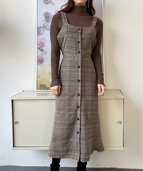 「cammie」 キャミソールワンピース L ブラウン レディース_画像5