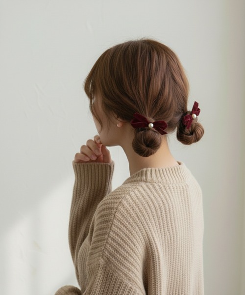 ヘアアクセサリー Maron Lady Rora ヘアクリップ マロン リボン ヘアクリップ 2個セット