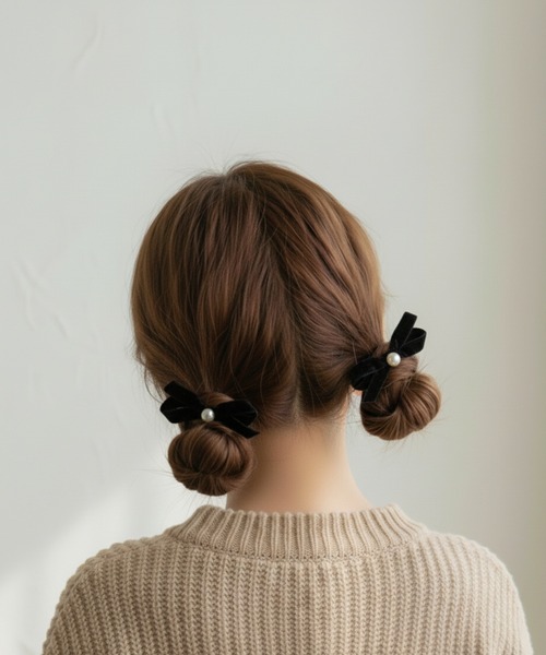 ヘアアクセサリー Maron Lady Rora ヘアクリップ マロン リボン ヘアクリップ 2個セット