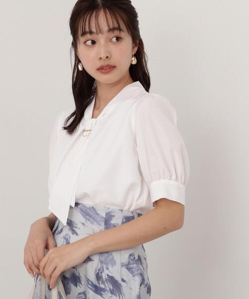 「PROPORTION BODY DRESSING」 半袖ブラウス MEDIUM ネイビー レディース_画像3
