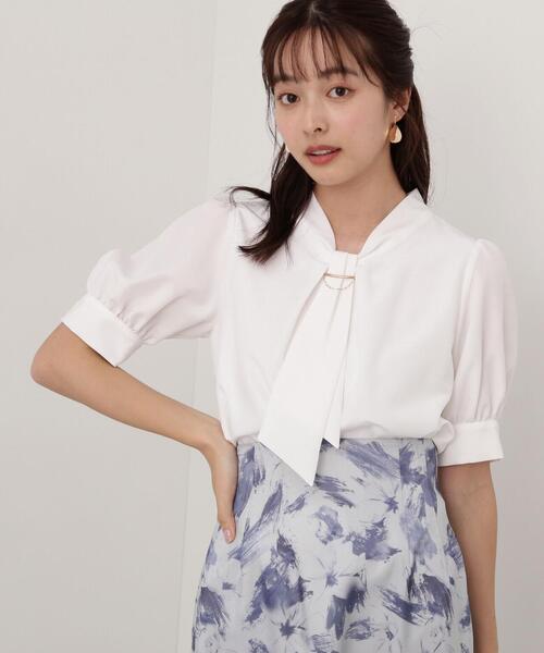 「PROPORTION BODY DRESSING」 半袖ブラウス MEDIUM ネイビー レディース_画像4