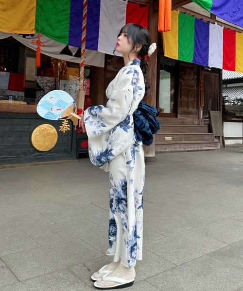 Ada. 浴衣 着付けのいらない 浴衣 3点セット 「ワントーンで大人っぽ