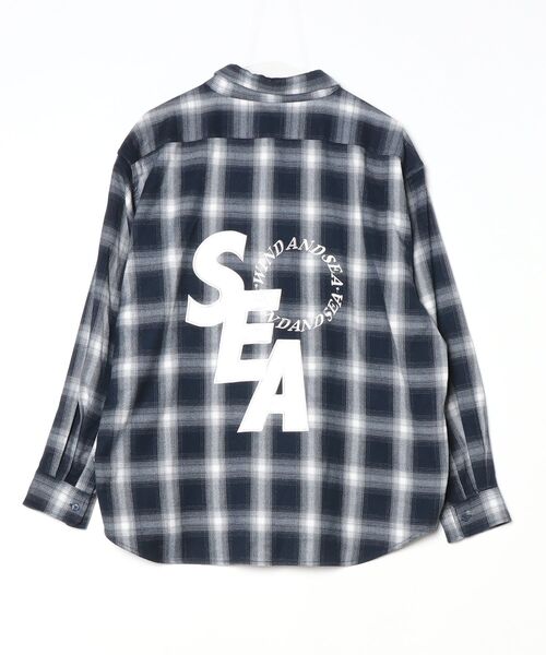 WIND AND SEA（ウィンダンシー） チェック柄長袖シャツ L ネイビー