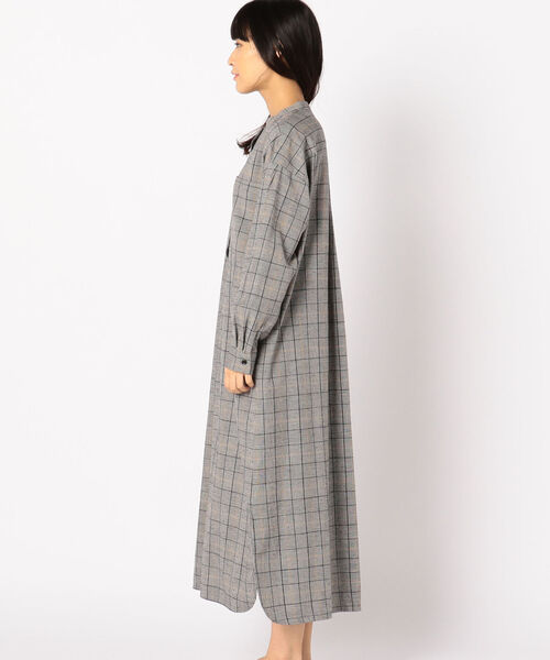 「liflattie ships」 長袖ワンピース MEDIUM ブラウン レディース_画像6