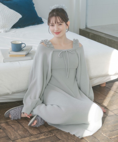 ルームウェア 部屋着 「SET ITEM」fluffy bolero one-piece set