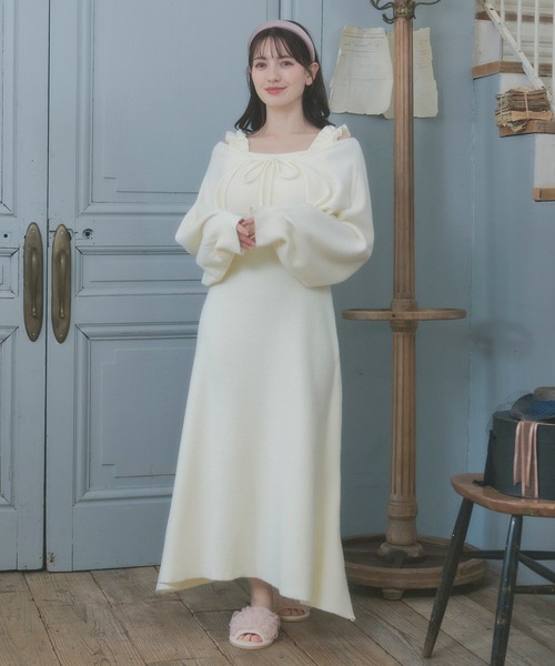 ルームウェア 部屋着 「SET ITEM」fluffy bolero one-piece set