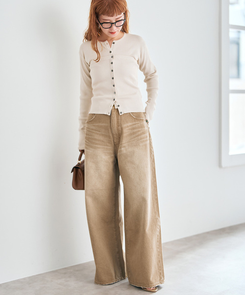 Spick&Span スピック5 1/2 HIGH-WIDELEG DENIM Spick＆Span（スピック アンド スパン） ワイドパンツ ジーンズ デニム