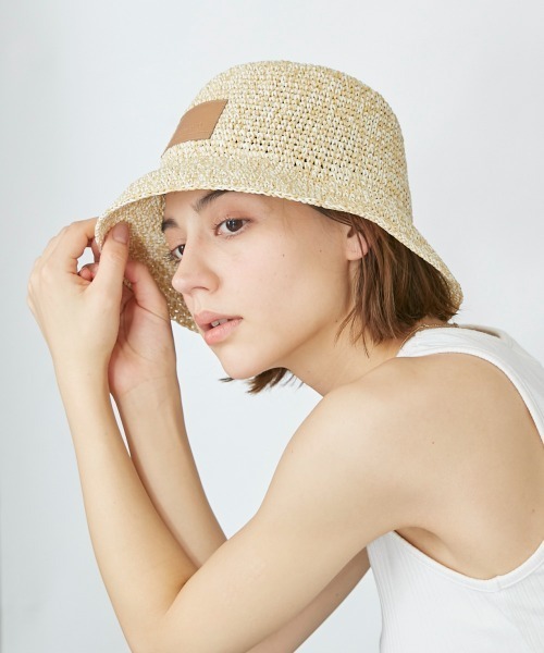 「Chapeau d' O」 ストローハット M/57.5cm ベージュ レディース_画像2