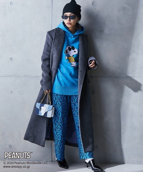 「PEANUTS」 プルオーバーパーカー 4L グレー レディース_画像2