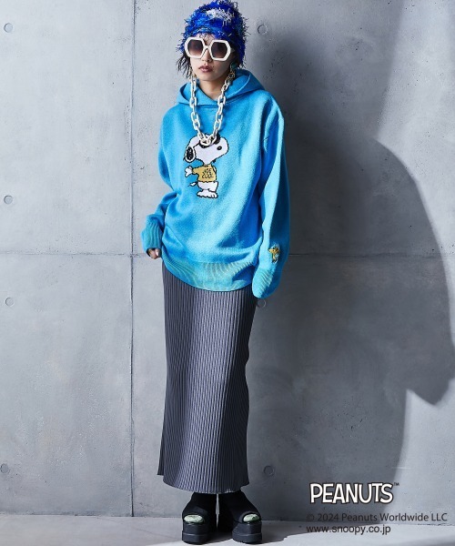 「PEANUTS」 プルオーバーパーカー 4L グレー レディース_画像3