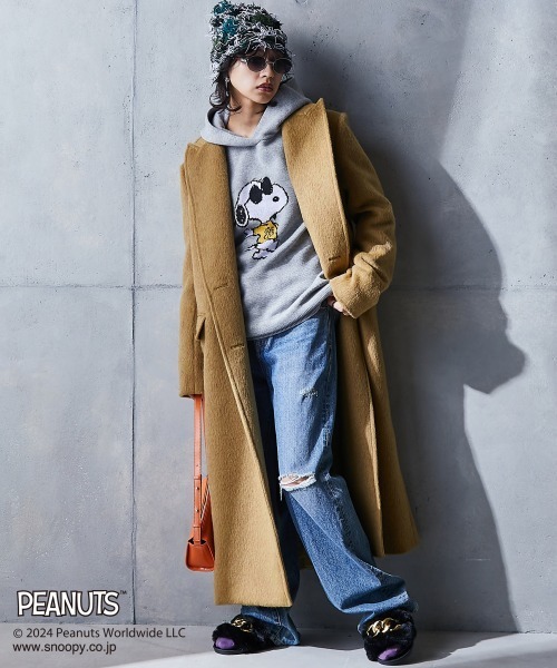 「PEANUTS」 プルオーバーパーカー 4L グレー レディース_画像6
