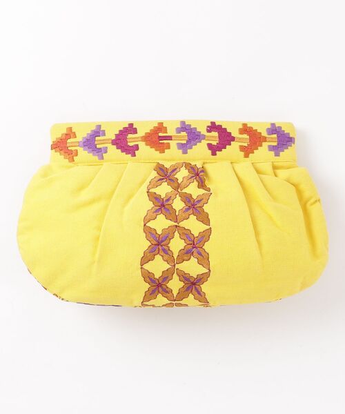 「MOYNA」 刺繍クラッチバッグ - イエロー レディース_画像2
