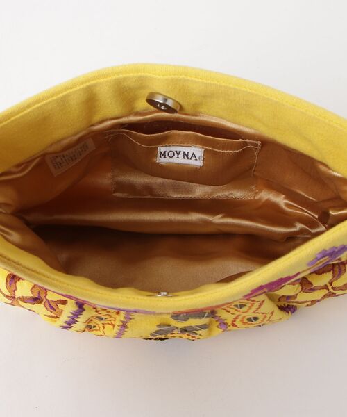 「MOYNA」 刺繍クラッチバッグ - イエロー レディース_画像4