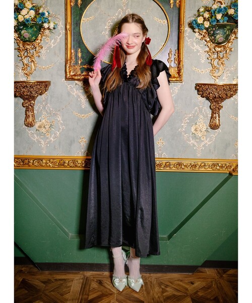 CAROLINA GLASER（カロリナ グレイサー） ワンピース フリルスリーブ V