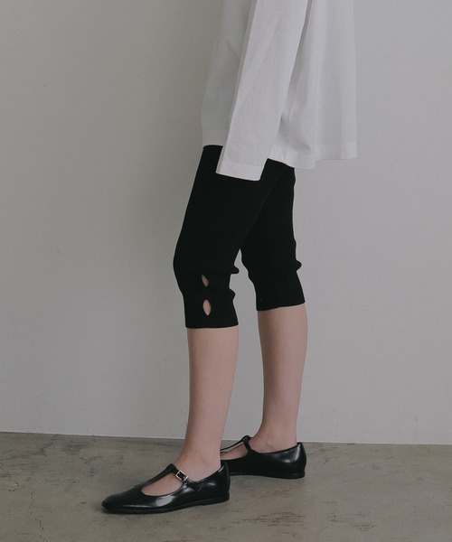 MANOF（マノフ） レギンス スパッツ LOGO RIB KNIT LEGGINS レディース