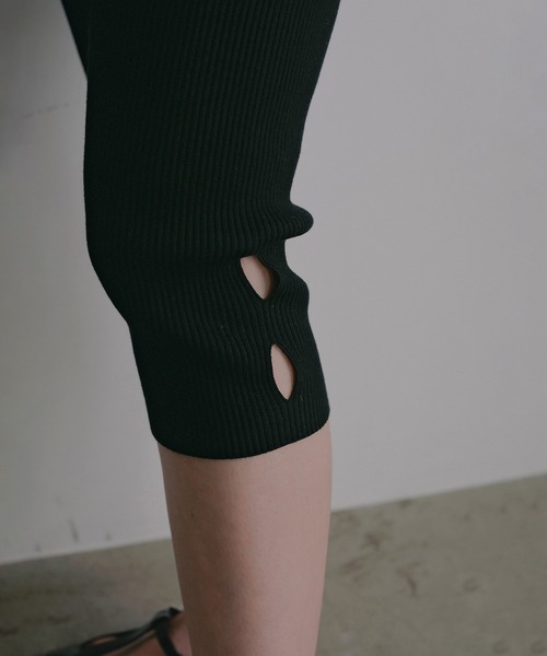 MANOF（マノフ） レギンス スパッツ LOGO RIB KNIT LEGGINS レディース
