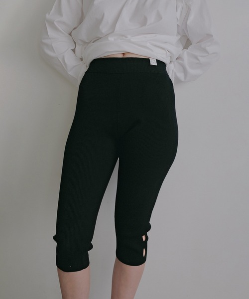 MANOF（マノフ） レギンス スパッツ LOGO RIB KNIT LEGGINS レディース