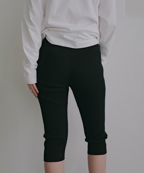 MANOF（マノフ） レギンス スパッツ LOGO RIB KNIT LEGGINS レディース
