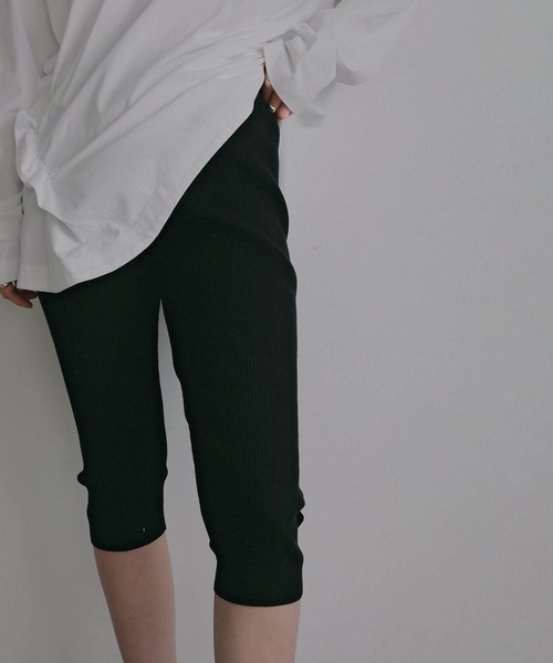 MANOF（マノフ） レギンス スパッツ LOGO RIB KNIT LEGGINS レディース