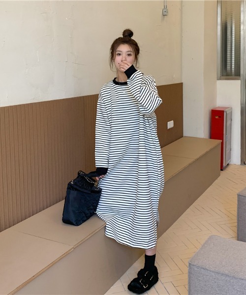 「Per sist ence」 長袖ワンピース FREE ブラック レディース_画像7