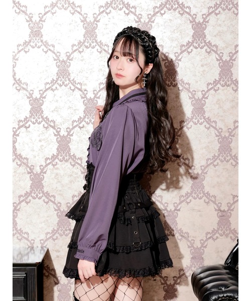 NOEMIE（ノエミー） ブラウス シャツ ストライプネクタイエンブレム