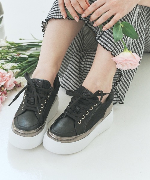 スニーカー 「Bridget Birkin」グリッターメッシュスニーカー(565011) レディース