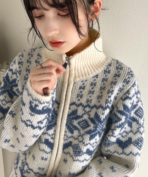 「mily bilet」 ニットカーディガン MEDIUM ミント レディース_画像3