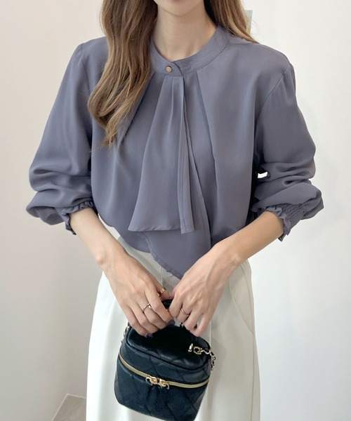 「Futier land」 長袖ブラウス LARGE ライトグレー レディース_画像3