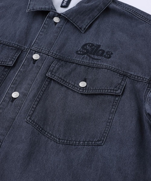 「SILAS」 長袖シャツ X-LARGE ライトインディゴブルー メンズ_画像8