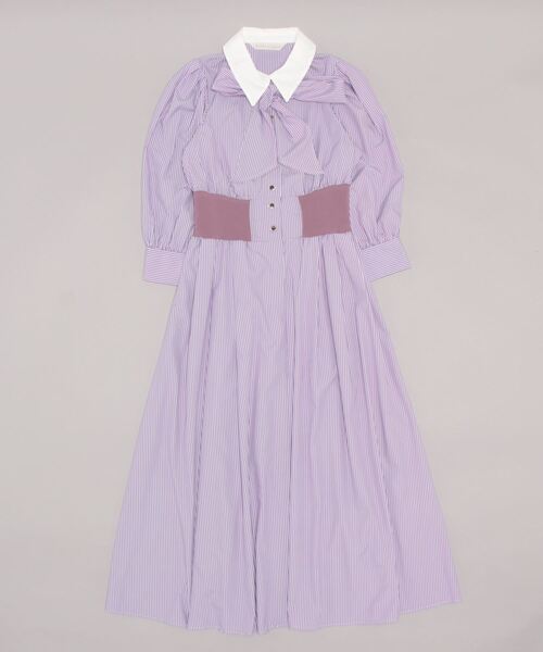 「31 Sons de mode」 長袖ワンピース 36 ラベンダー レディース_画像8