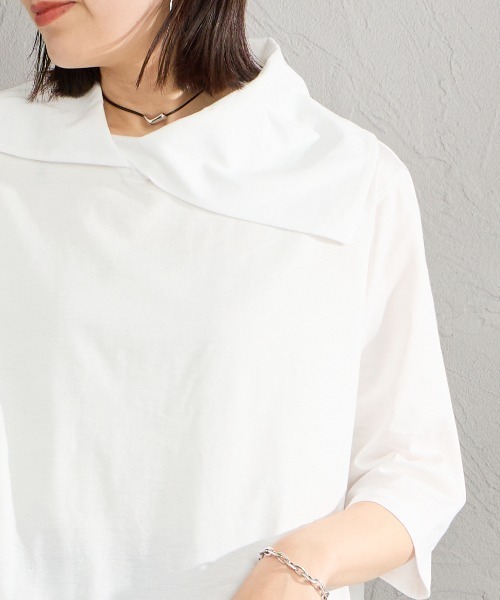 mizuiroind（ミズイロインド） tシャツ 半袖 アシンメトリーカラー