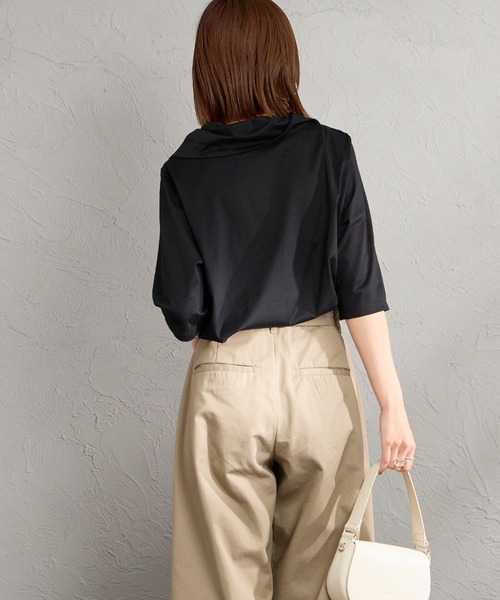 mizuiroind（ミズイロインド） tシャツ 半袖 アシンメトリーカラー