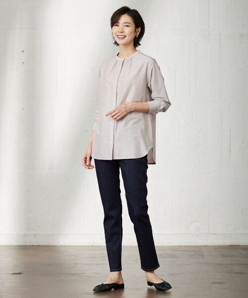 「J.PRESS」 長袖ブラウス MEDIUM ブルー レディース_画像3
