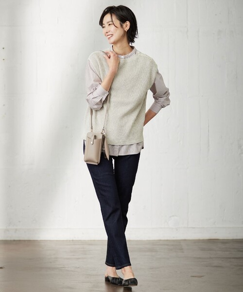 「J.PRESS」 長袖ブラウス MEDIUM ブルー レディース_画像4