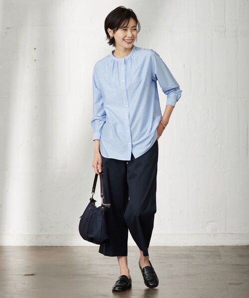 「J.PRESS」 長袖ブラウス MEDIUM ブルー レディース_画像5