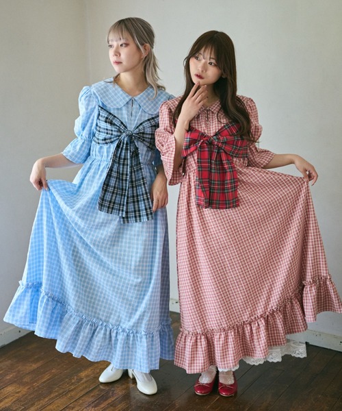 「kutir」 ニットワンピース LARGE レッド レディース_画像2