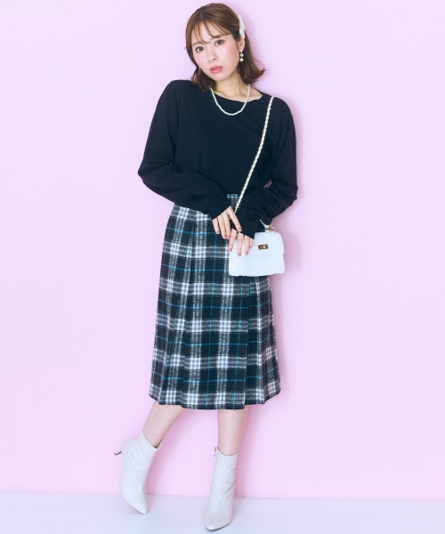 「marun」 フレアスカート 4L ブラック レディース_画像4