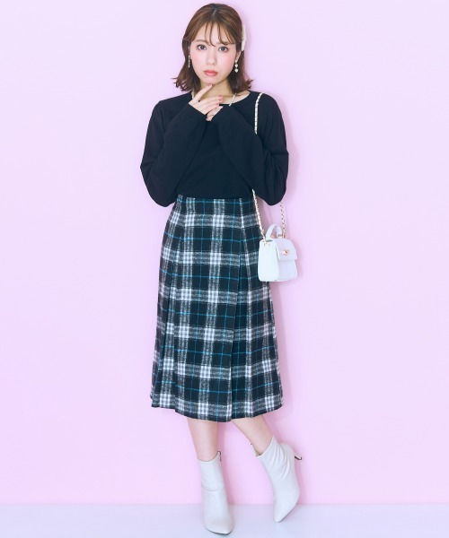 「marun」 フレアスカート 4L ブラック レディース_画像5