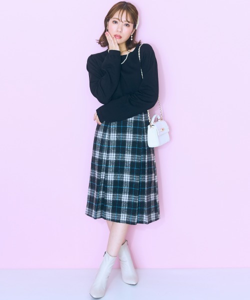 「marun」 フレアスカート 4L ブラック レディース_画像7