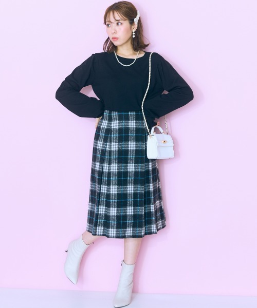 「marun」 フレアスカート 4L ブラック レディース_画像9