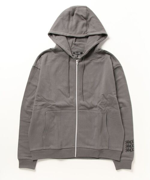 「SHAGGIE」 ジップアップパーカー MEDIUM チャコールグレー レディース_画像2