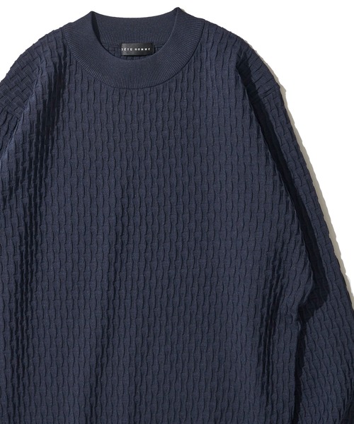 「TETE HOMME」 長袖ニット LL グレー メンズ_画像2